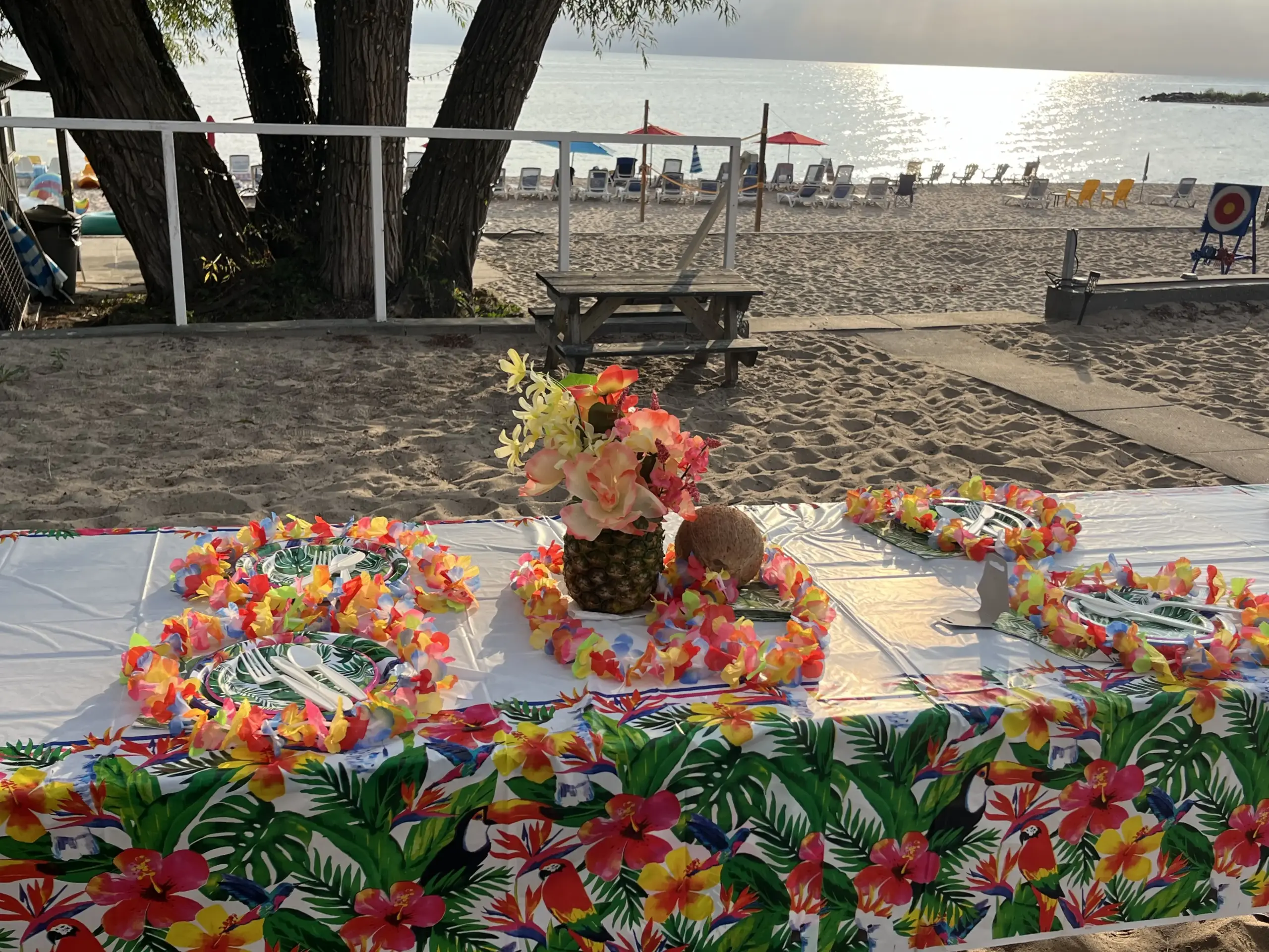 Group gathering for a milestone celebration at beachfront resort