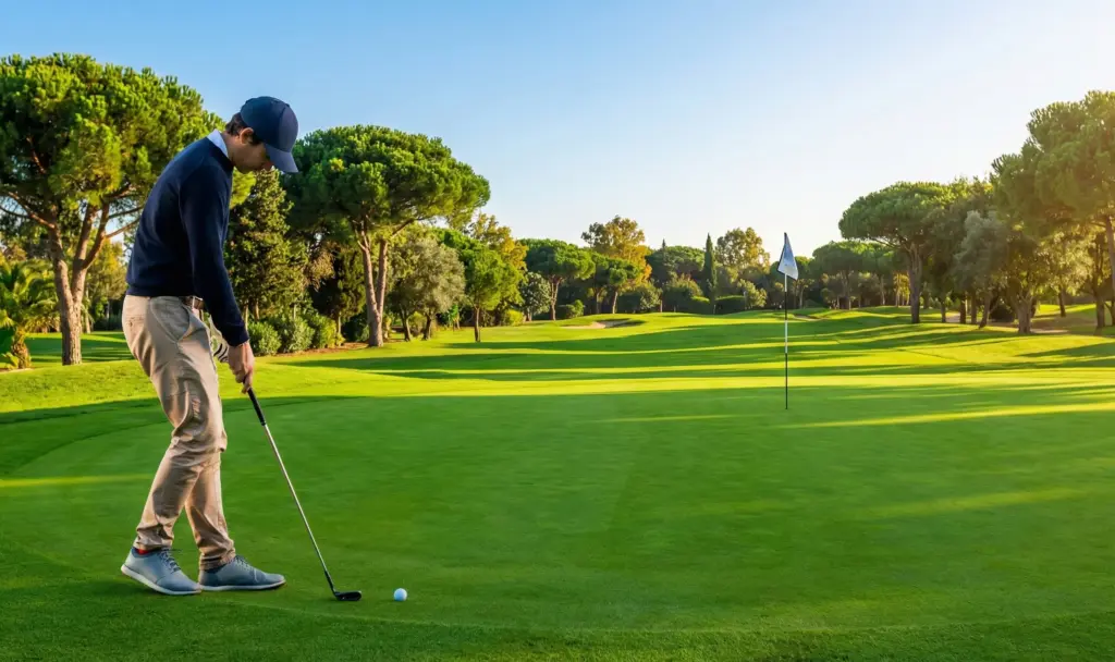 CARI corporate event or retreat: Person playing golf on a lush green course.